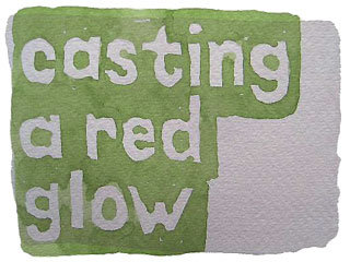 casting a red glow