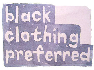 black clothing preferred
