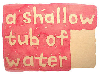 a shallow tub of water