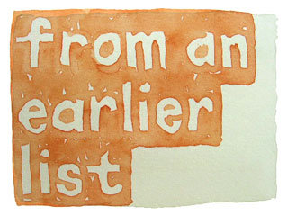 from an earlier list