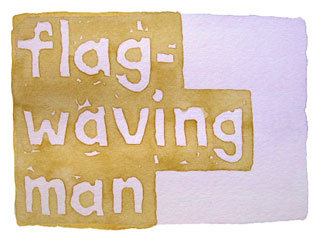 flag-waving man
