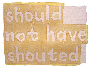 should not have shouted
