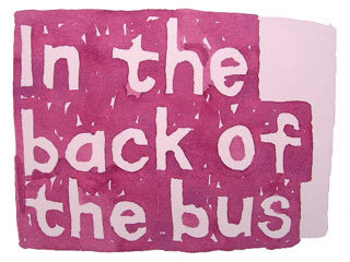 In the back of the bus