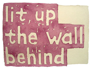lit up the wall behind